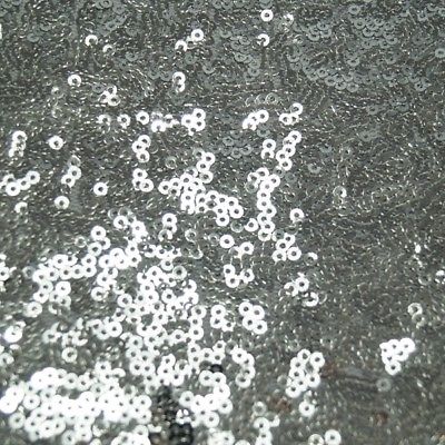 1 Metre Black All Over 3mm Sparkle Sequins Fabric