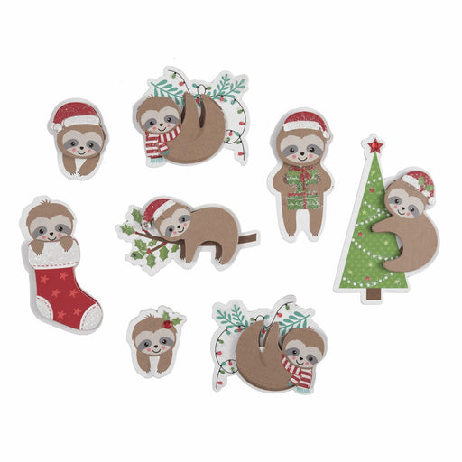 Festive Animal Friends Sticker x 8 - Sloth