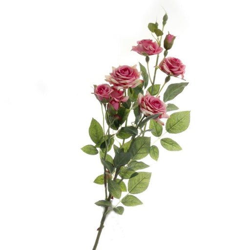 9 Head Antique Pink Spray Rose Stem x 84cm long