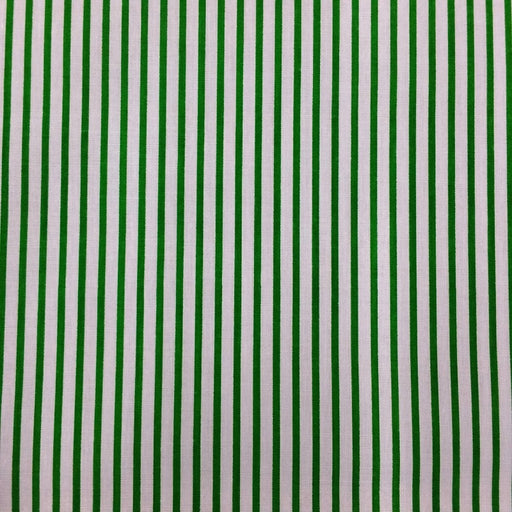 Emerald Candy Stripe Polycotton Fabric x 112cm / 44" Width