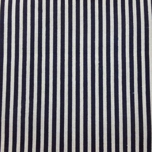 Navy Blue Candy Stripe Polycotton Fabric x 112cm / 44"  Width
