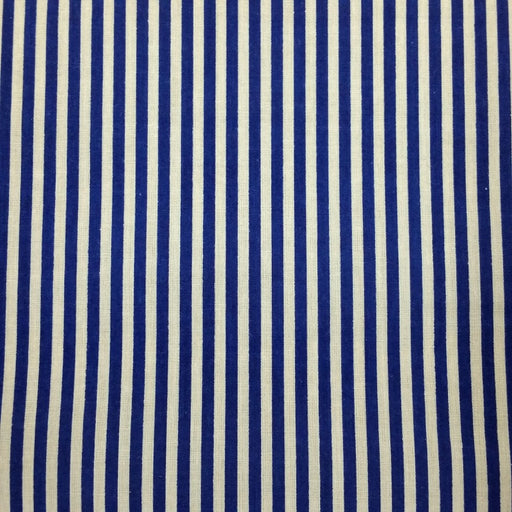Royal Blue Candy Stripe Polycotton Fabric x 112cm / 44" - Width