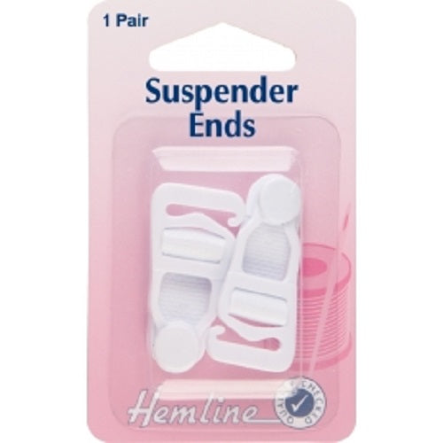 1 Pair of Suspender Ends - White