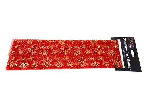 Red Organza Snowflake Table Runner 16" x 60"