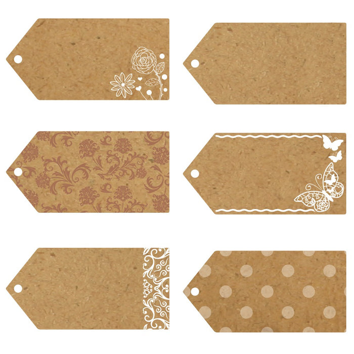 Kraft Paper Greeting Tags - 10 x 5cm - Choice of Design