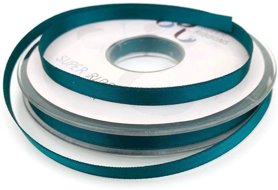 15mm x 20m Double Faced Satin Ribbon - Teal 