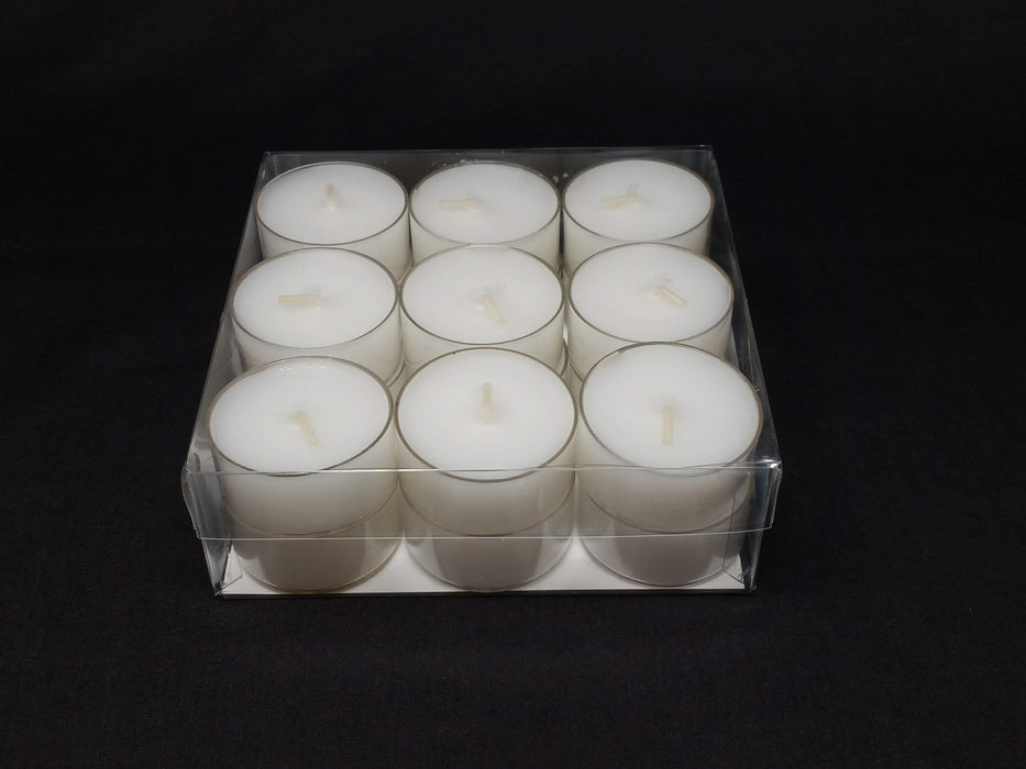 Transparent Cup White Tealight Candles x 18