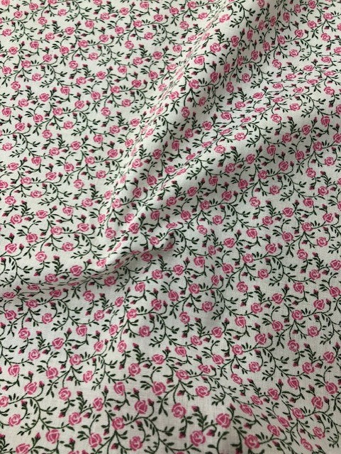 Polycotton Fabric x 110cm -  Small Tea Rose - Selection of Colours