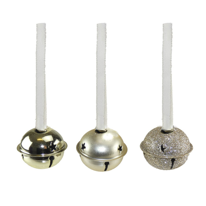 Pack of 3 Bell Hangers x 4cm - Gold