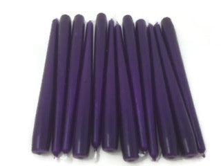 250mm x 23mm Tapered Candles x 12 - Purple
