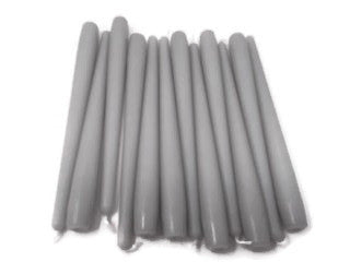 250mm x 23mm Tapered Candles x 12 - Pale Grey