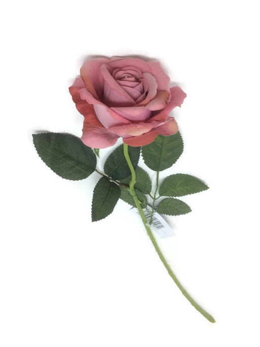Single Stem Velvet Touch Rose x 50cm - Pink