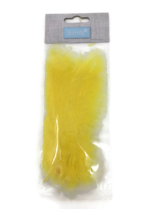 24 Mixed Size Marabou Feathers - Yellow