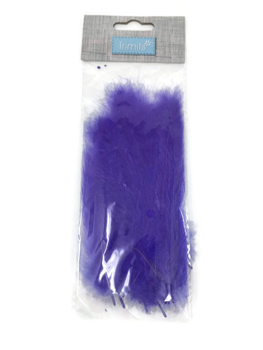 24 Mixed Size Marabou Feathers - Purple