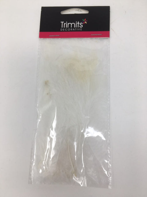 24 Mixed Size Marabou Feathers - White