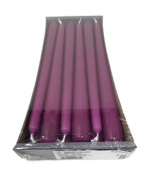 250mm x 23mm Tapered Candles x 12 - Heather