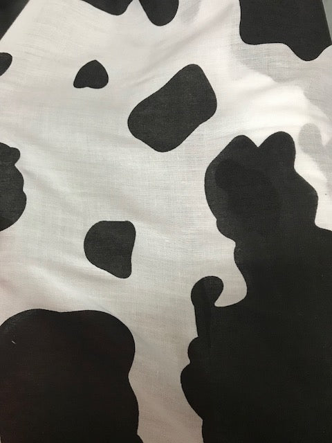 Polycotton Cow Animal Print Fabric -Width 44" / 112cm - 1 Metre