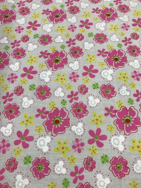 1 Metre Pink Petunia Polycotton Fabric x 112cm -  Vintage 60's
