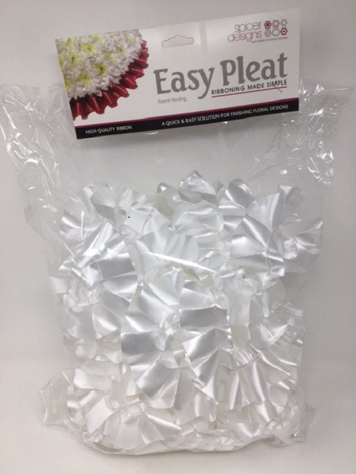 10m Easy Pleat Ribbon - White