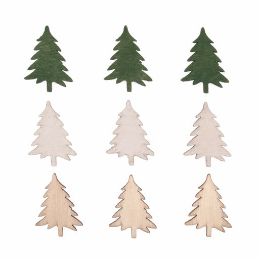 Craft Embellishment - Wooden Tree - Pack of 9