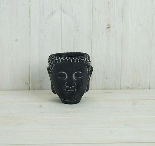 Concrete Buddhist Head Pot - 12 x 12 x 12.5cm