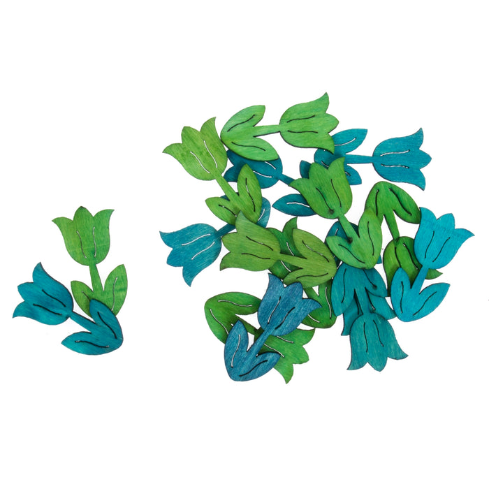 Craft Embellishment - Wooden Tulip - Pack of 16