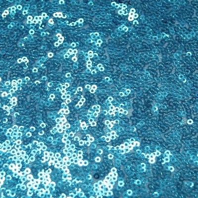 1 Metre Turquoise All Over 3mm Sparkle Sequins Fabric