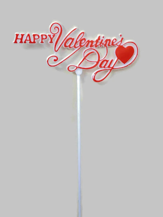 12 x Happy Valentine's Day Picks x 28cm - White