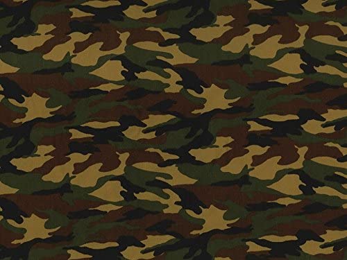 1M 100% Cotton Poplin Woodland Camouflage Fabric x 112cm / 44"