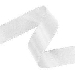 10mm x 20m Double Faced White Satin Ribbon