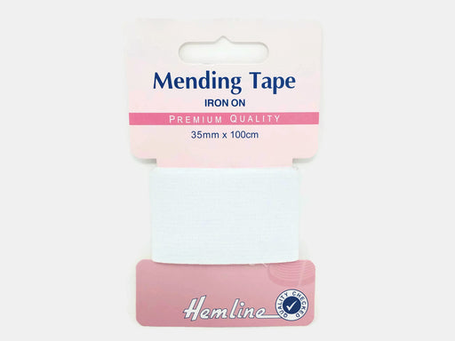White Iron On Cotton Mending Tape 35mm x 100cm