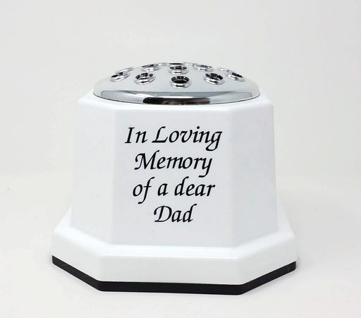 White Memorial Grave Pot - In Loving Memory of a dear Dad