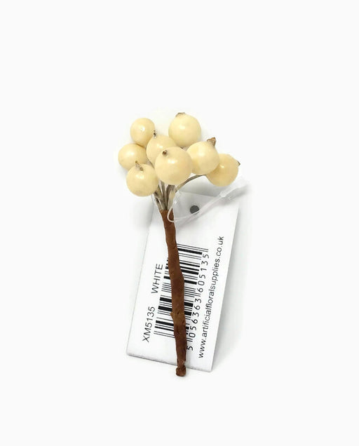 8 piece Ivory White Mistletoe Berry Pick Bundle x 9cm