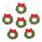 Craft Embellishment - Christmas Wreath - Pack of 5