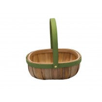 Natural Trug With Green Handle