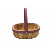 Natural Trug With Pink Trim