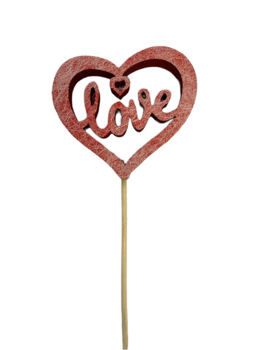 Love Heart Pick x 10 - Red