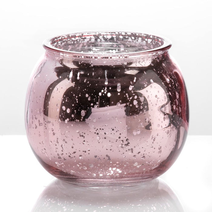 Rose Gold Glass Tealight Holder 6 x 7cm