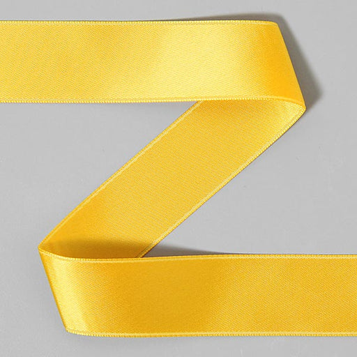 15mm x 20m Double Faced Satin Ribbon - Yellow 